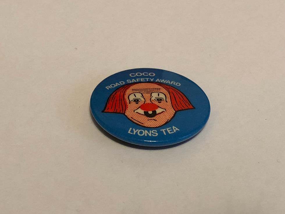 Vintage Lyons Tea Coco Road Safety Award Pin Badge