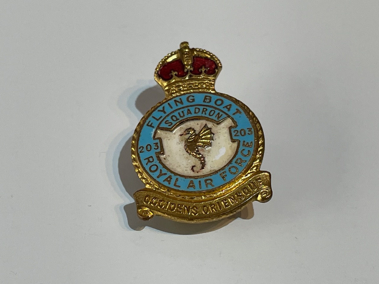 WW2 Era Royal Air Force (RAF) Flying Boat Squadron Enamel Badge