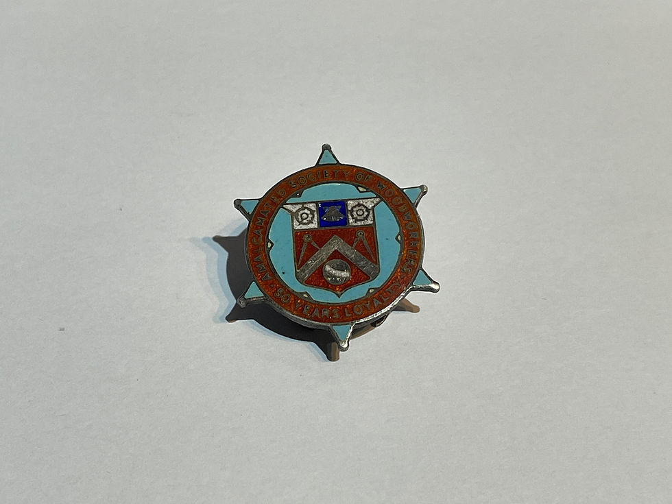 Hallmarked Silver Amalgamated Society of Woodworkers Enamel Badge