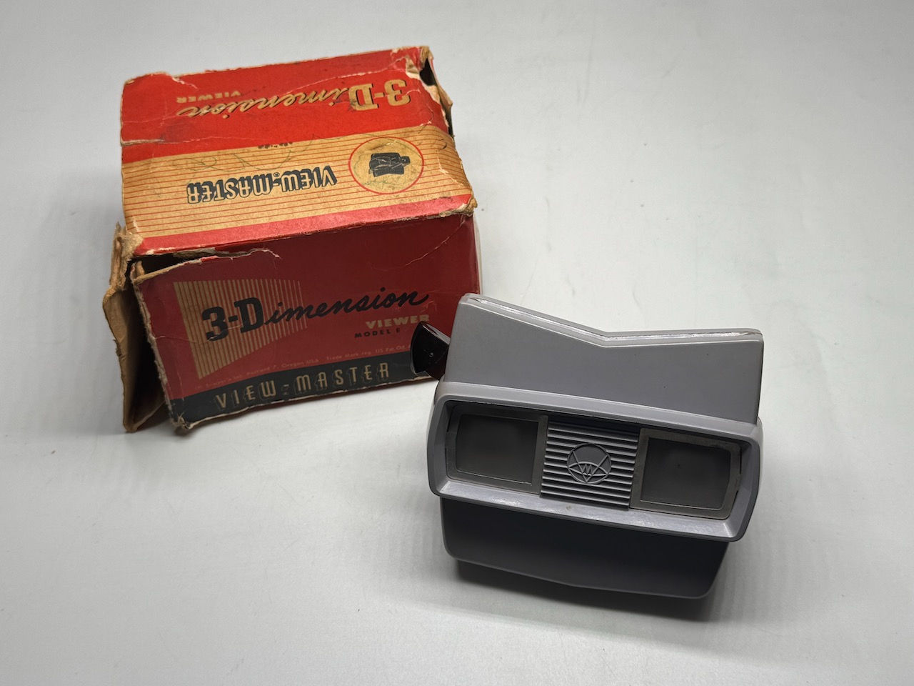 Rare Grey Model E View-Master + Original Box