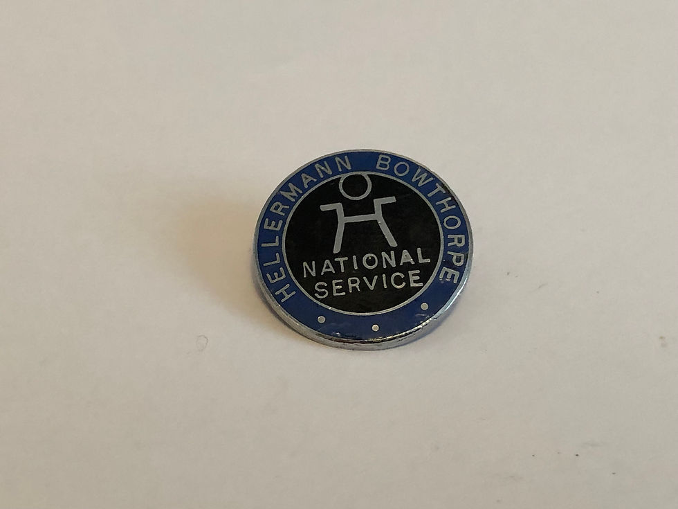 Numbered Vintage Hellerman Bowthorpe National Service Enamel Badge