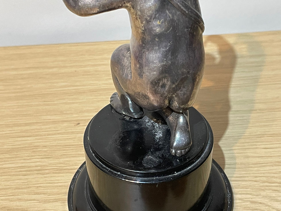 Thumbnail: Original 1920s/30s Cherub Drumming Car Mascot Back