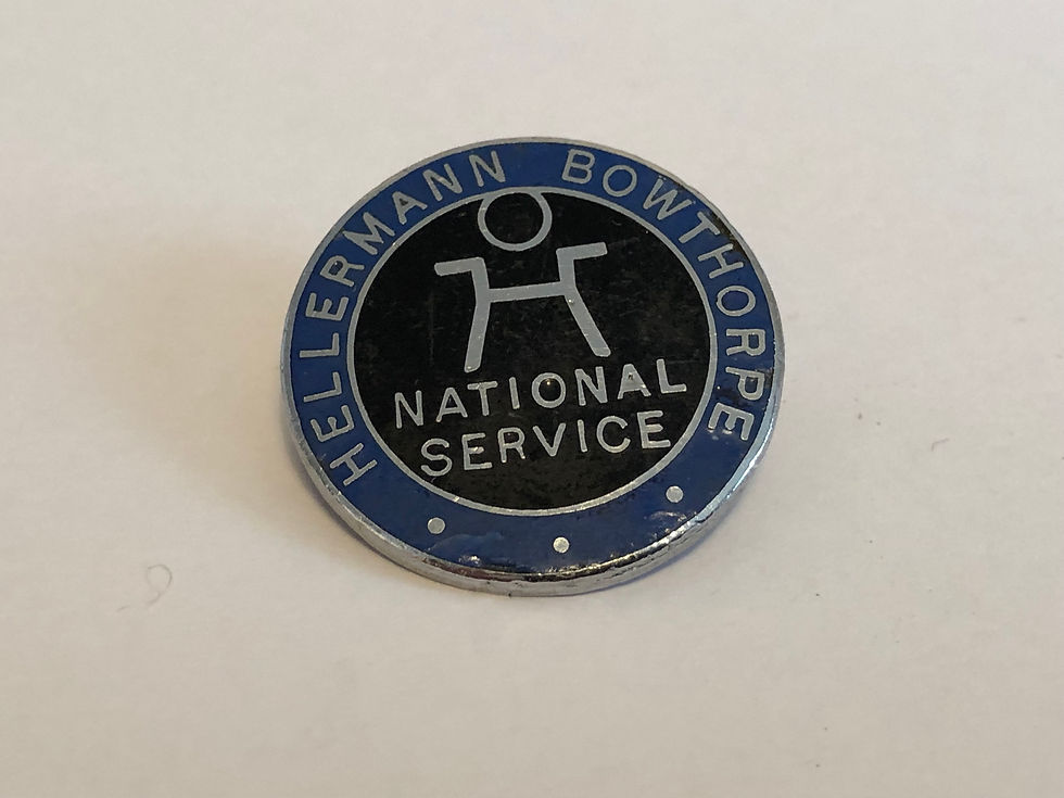 Numbered Vintage Hellerman Bowthorpe National Service Enamel Badge Close