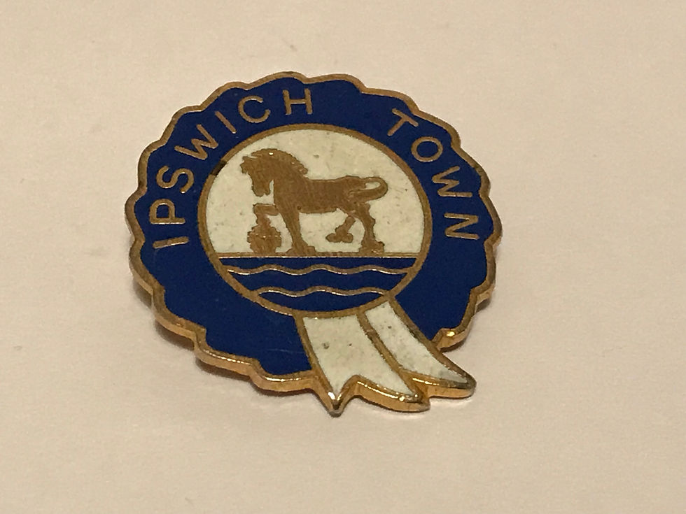 Vintage Ipswich Town Rosette Shaped Enamel Badge Front