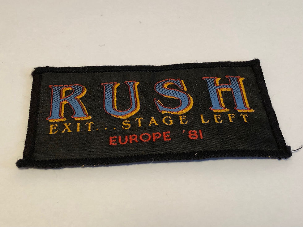 Rush Exit..Stage Left Europe '81Sew on Patch Close
