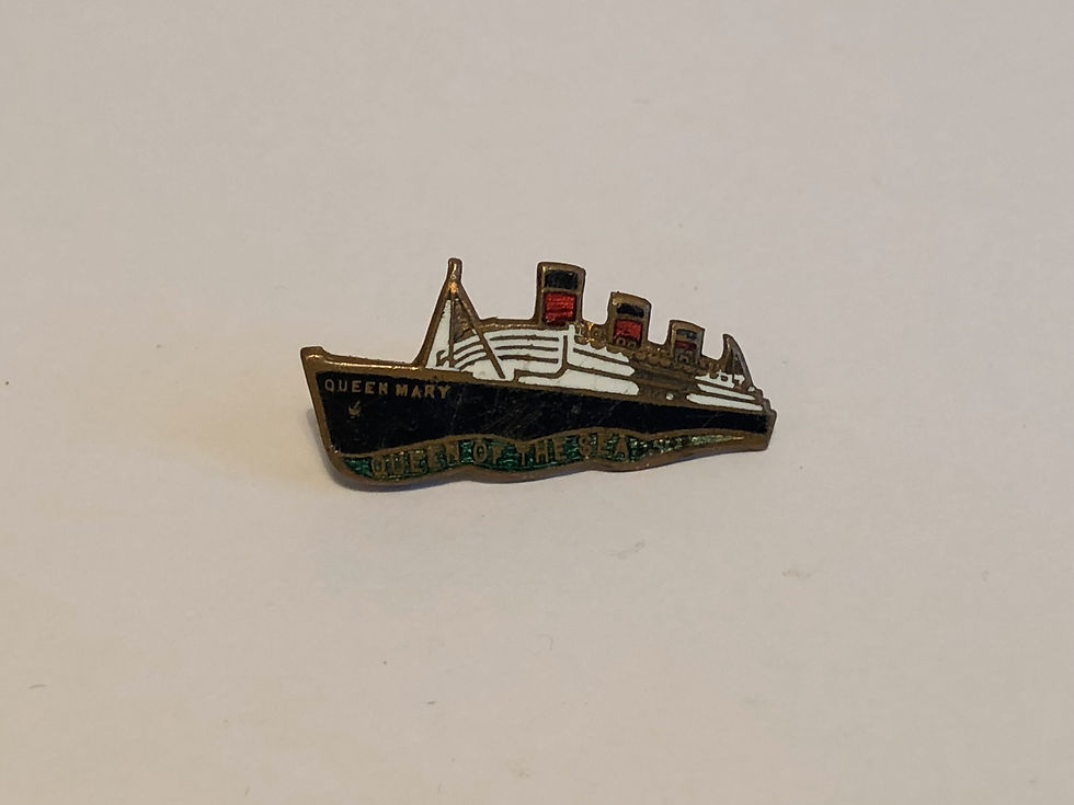 Thumbnail: 1930/40s Queen Mary (Queen Of The Seas) Enamel Badge