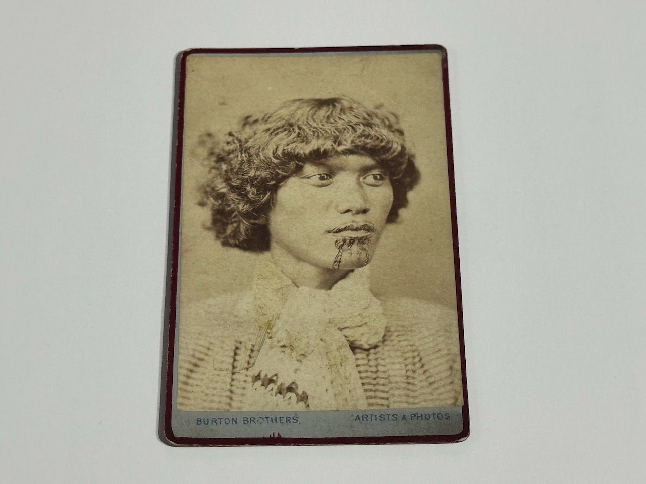 Antique CDV Photo Wahine Māori Woman Moko Burton Brothers Dunedin NZ