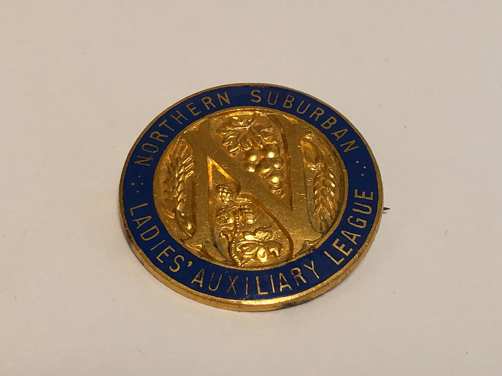 Vintage Women's Auxiliary League Northern Suburban Enamel Badge Close