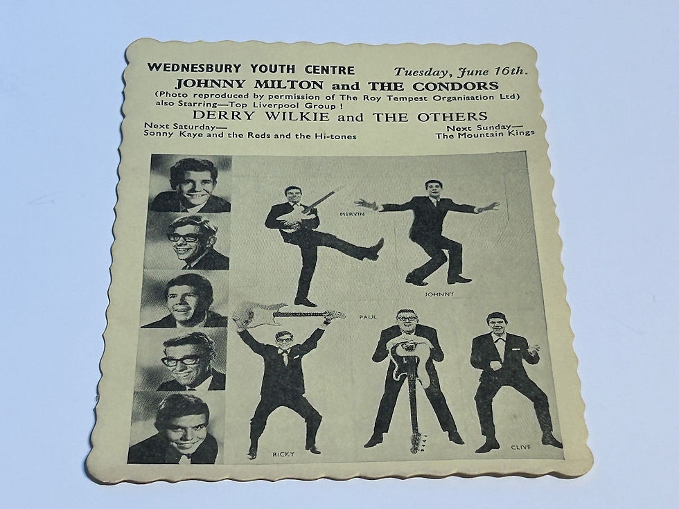 Original 1964 Johnny Milton & The Condors Concert Ticket