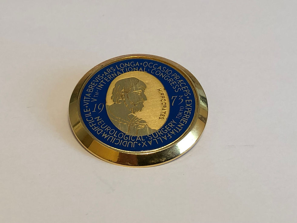 1973 Neurological Surgery International Congress Enamel Badge