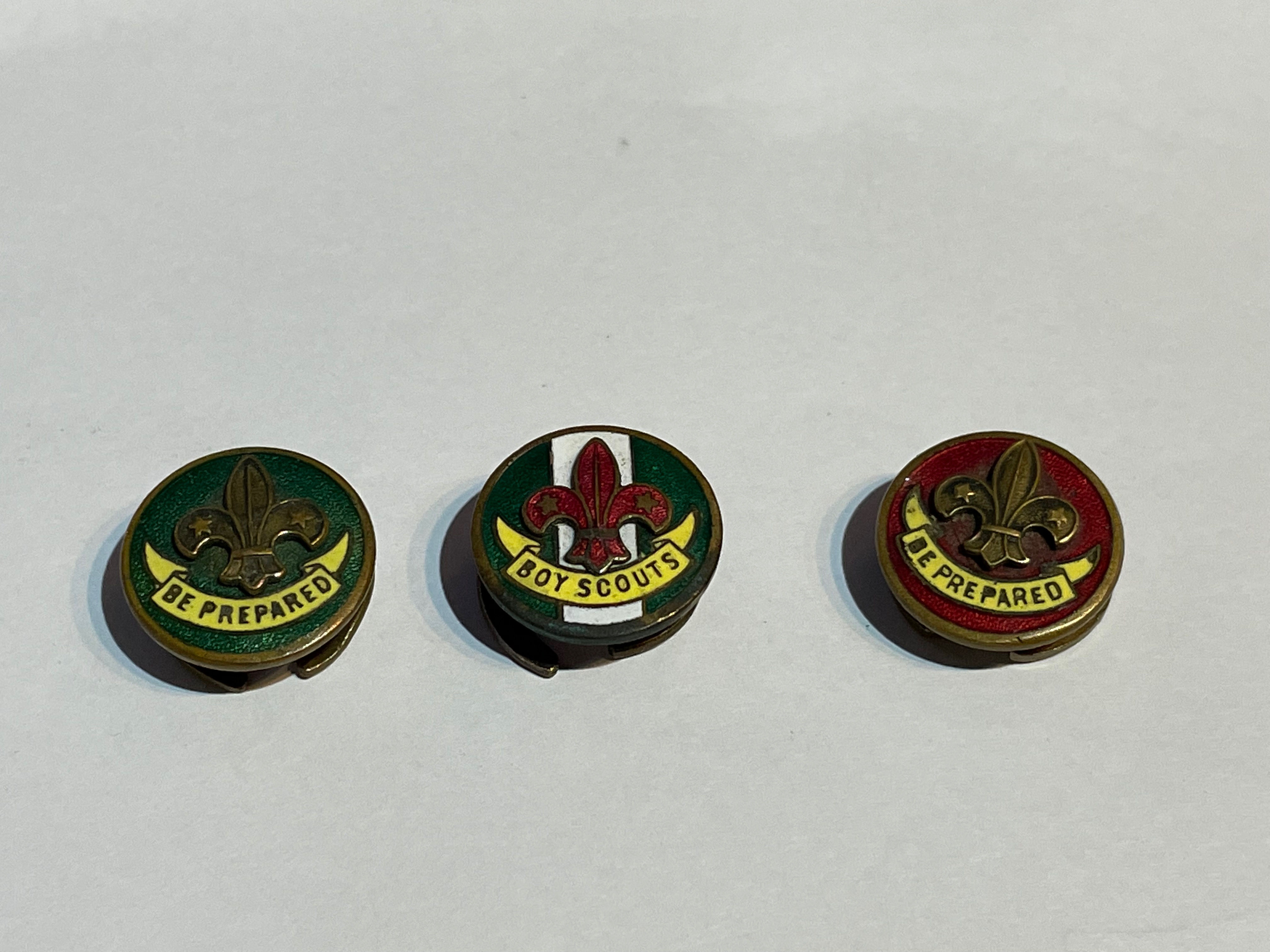 Set of 3 x Boy Scout Master Enamel Badges by Collins