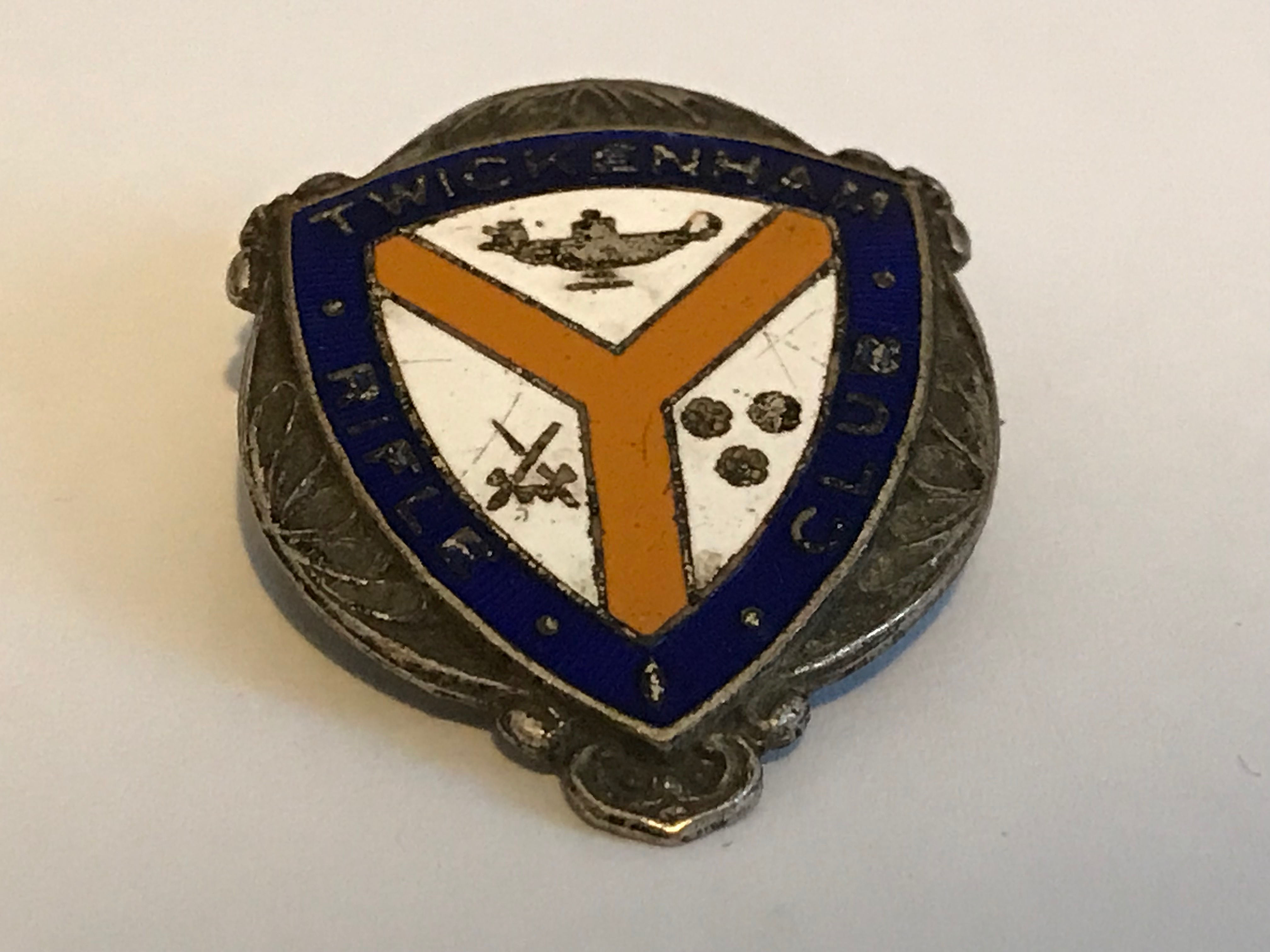 1950s/60s Twickenham Rifle Club Enamel Badge Close