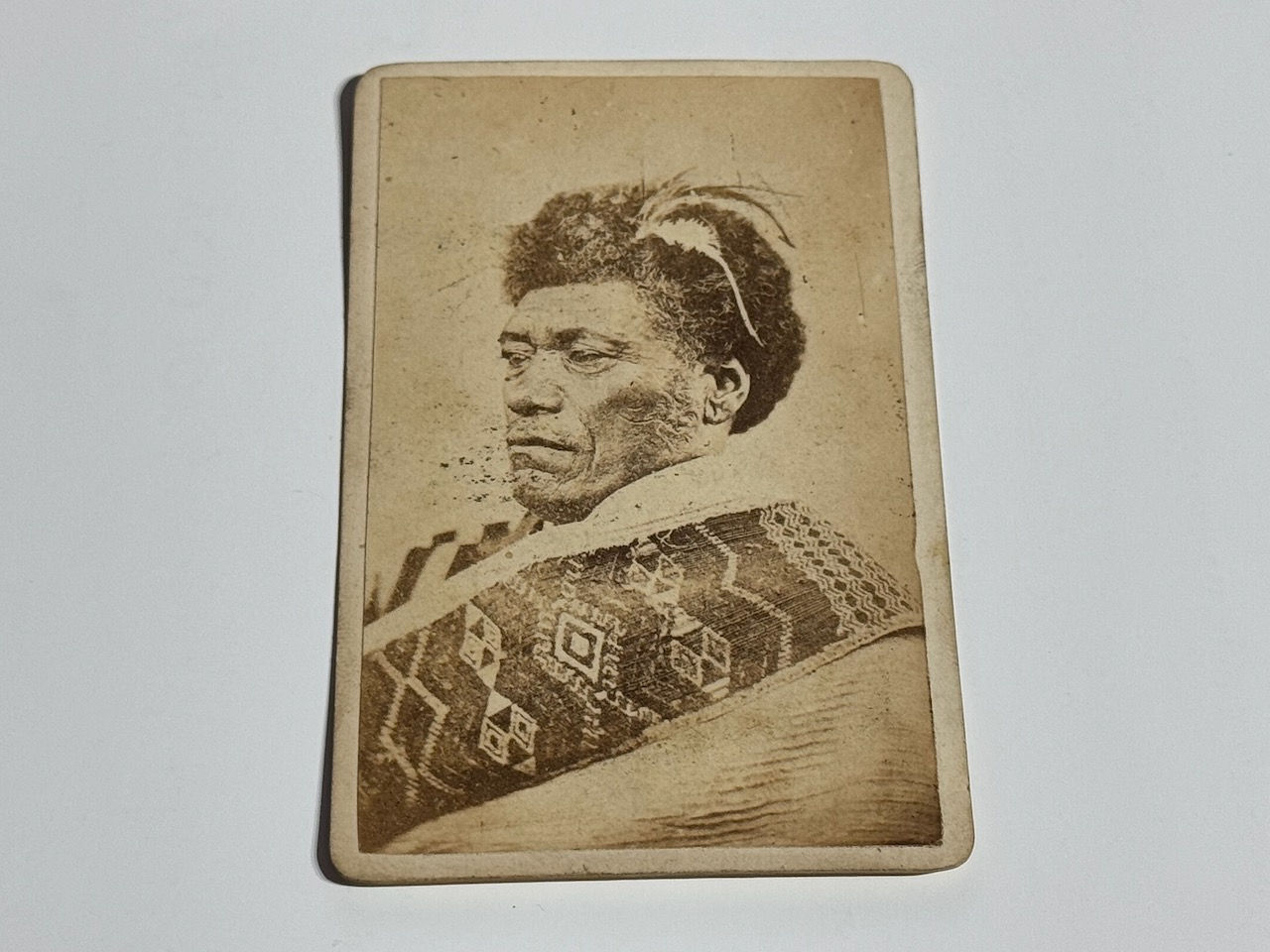Antique CdV Photo Maori Man Possibly Tuae Wherui or Paora Puha