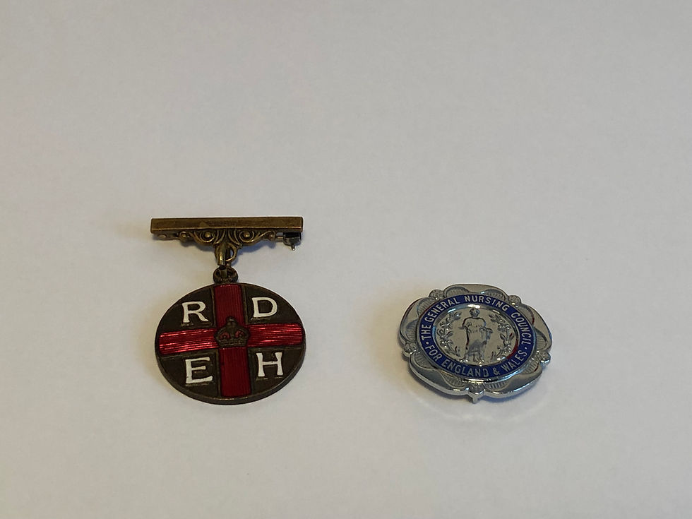 1960s General Nursing Council & Royal Devon & Exeter Hospital Enamel Badges
