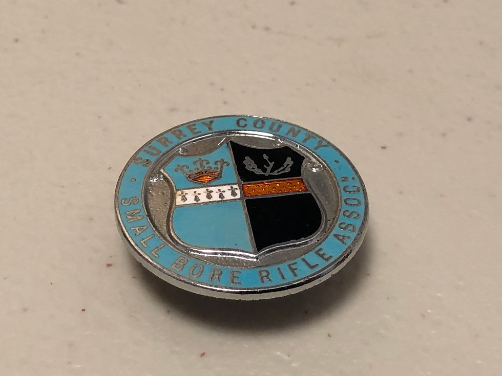 1940s/50s Surrey County Small Bore Rifle Assoc Enamel Badge Close