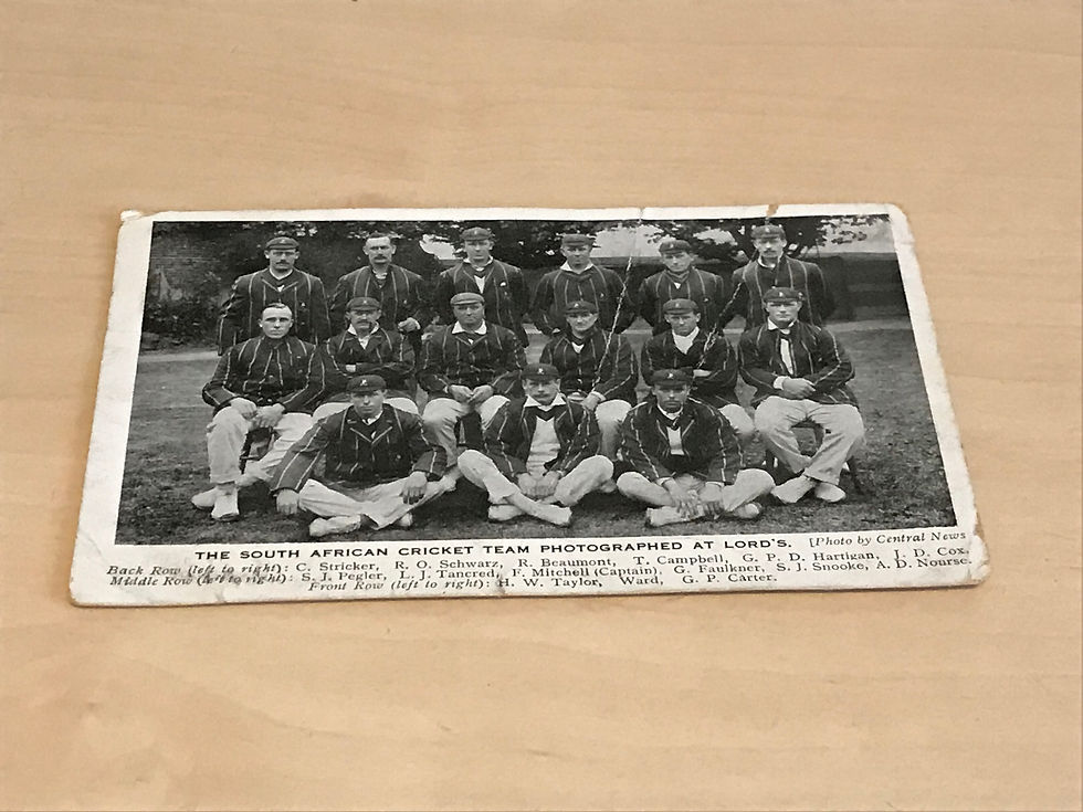1912 L Sales & Sons Postcard South African Cricket Team at Lords