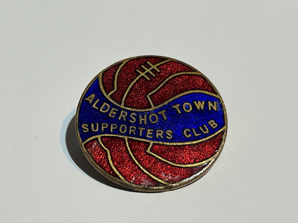 Vintage Aldershot Town Football Supporters Club Enamel Badge