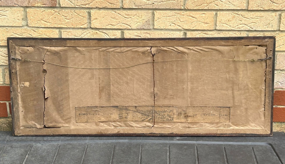 Thumbnail: Framed 1894 Bird's Eye View of Oxford Print by Brewer Index