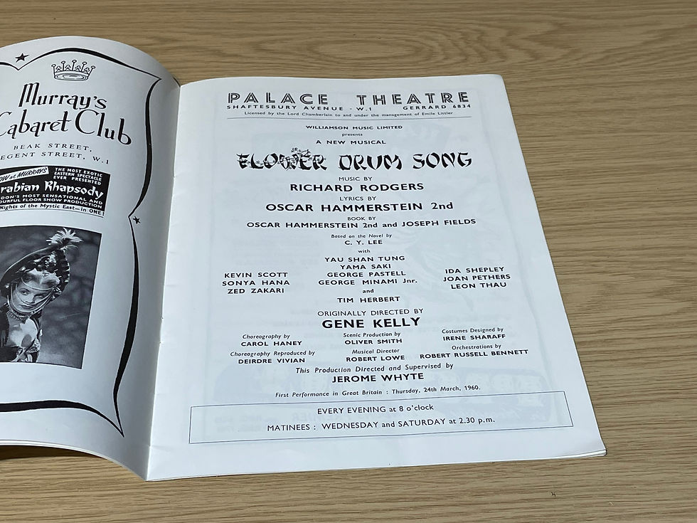 Thumbnail: Rare Original 1960 Rodgers & Hammerstein Flower Drum Song Programme Cast