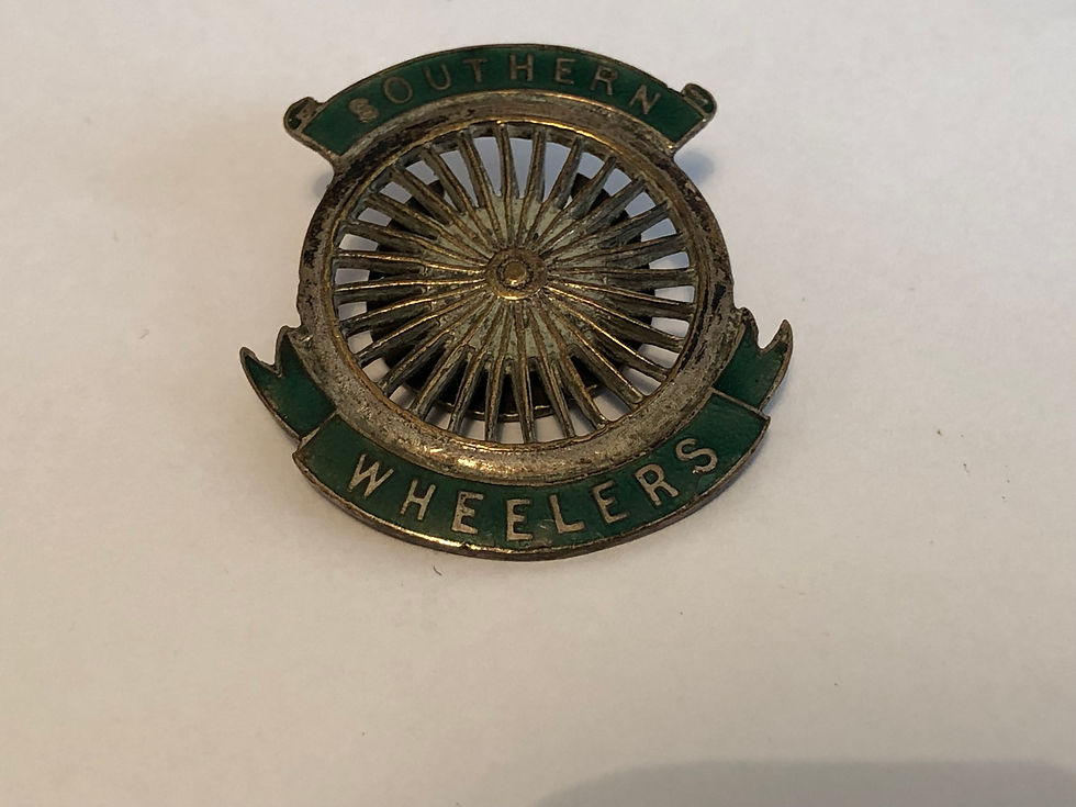 Antique/Vintage Southern Wheelers Cycling Club Enamel Badge Close