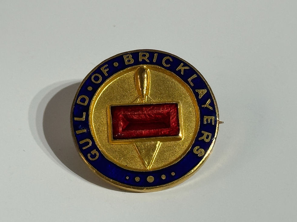 Rare Vintage Guild of Bricklayers Enamel Badge