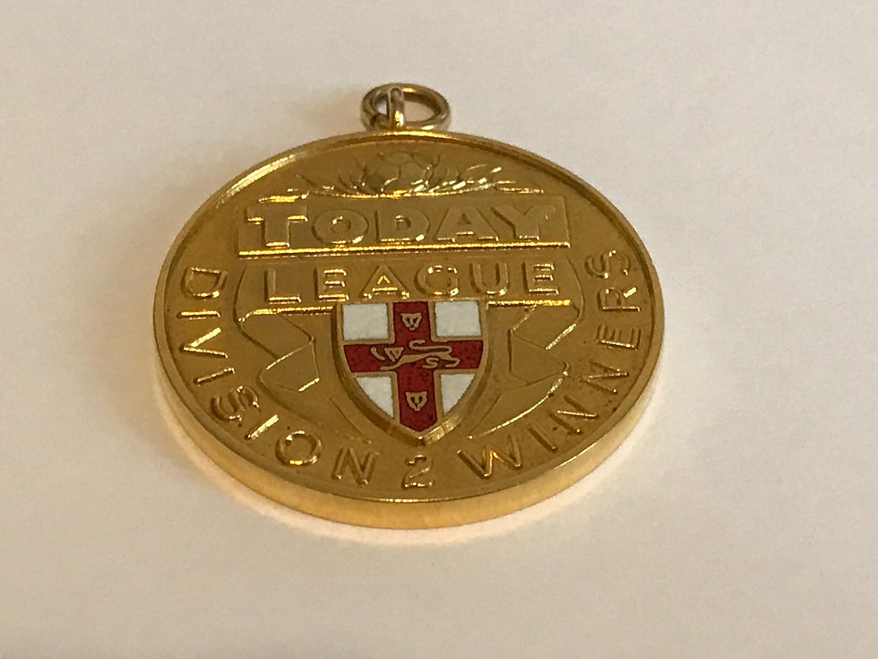 1986/87 Season Today League Division 2 Winners Solid Gold Medal Close