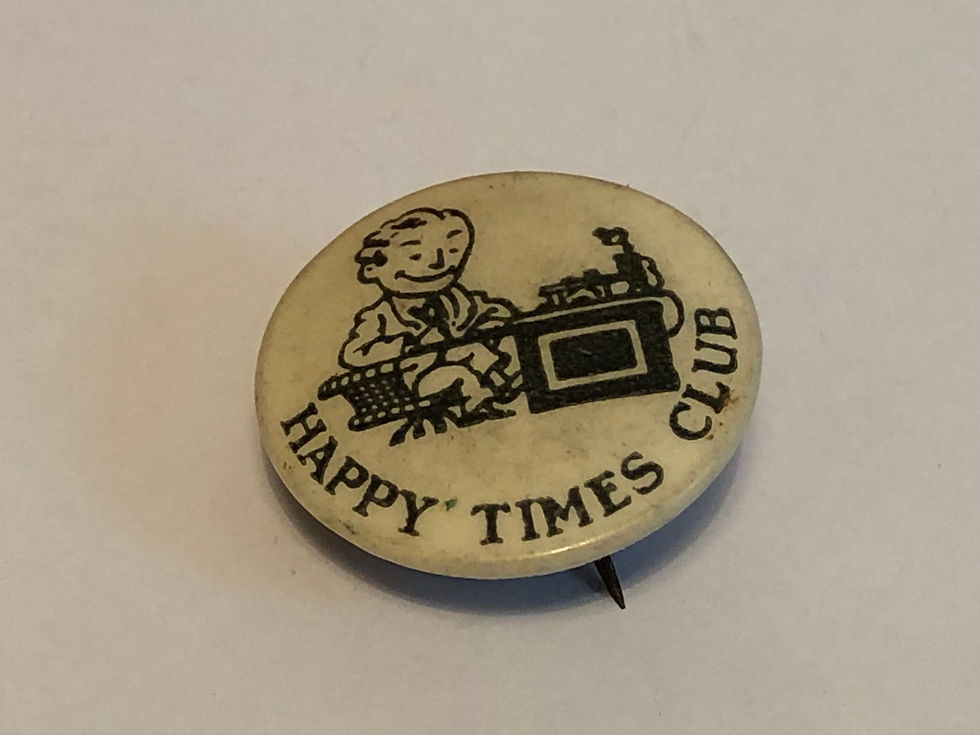 Vintage Happy Times Club Pin Badge by Fattorini Close