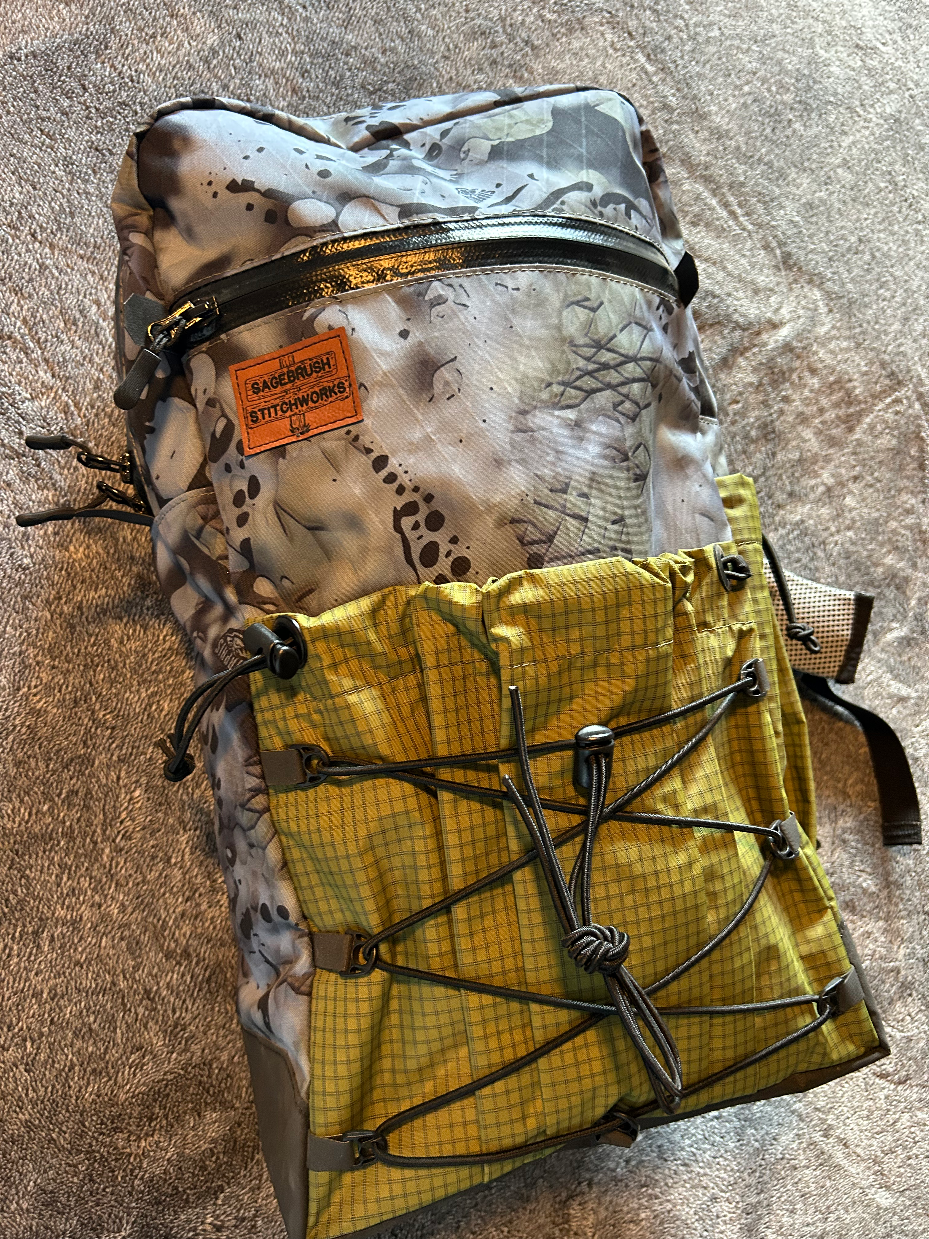 16 L Olive and Camo Backpack