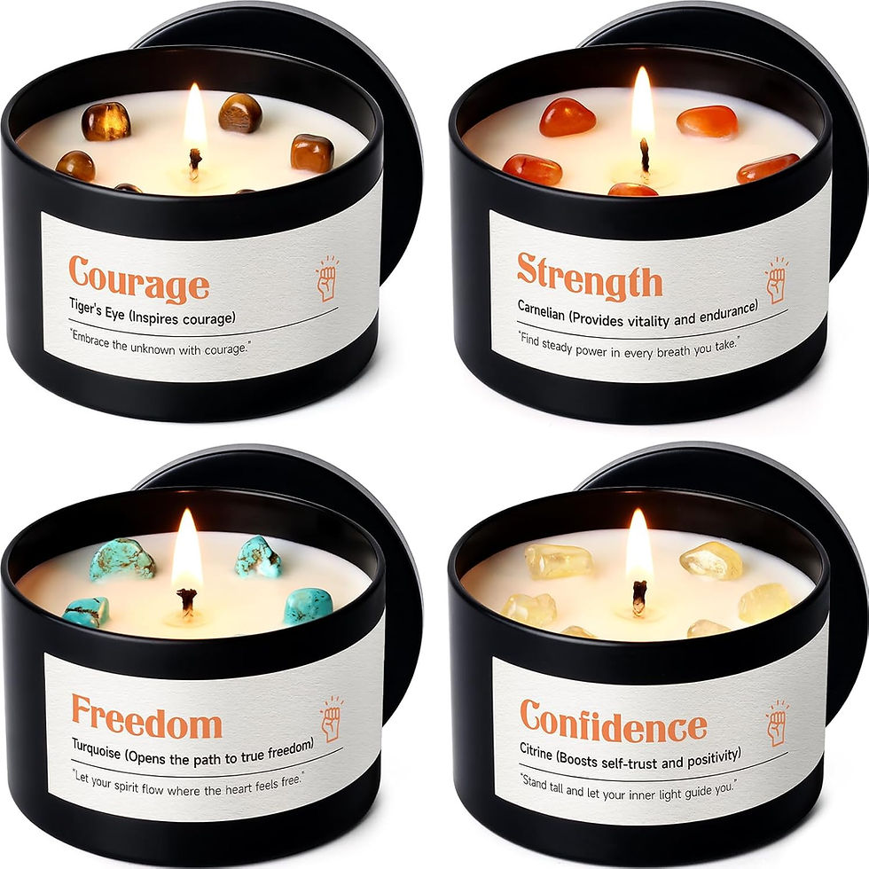 Miniature : AOOVOO Crystal Energy Candles Set for Women - 4 Pack 26 oz Soy Wax Candles for 