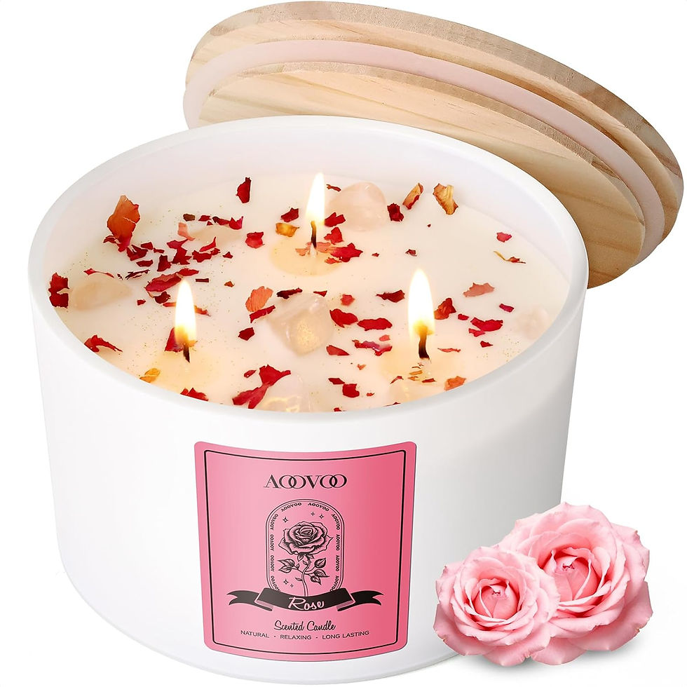 Miniature : AOOVOO Lavender Scented Candles for Women - Aromatherapy Candle with Crystals I