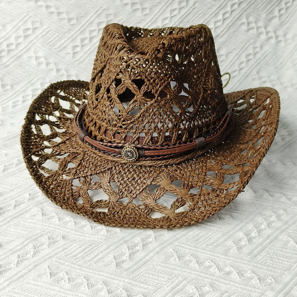 Miniature : Chapeau cowboy  tissé à la main bohème