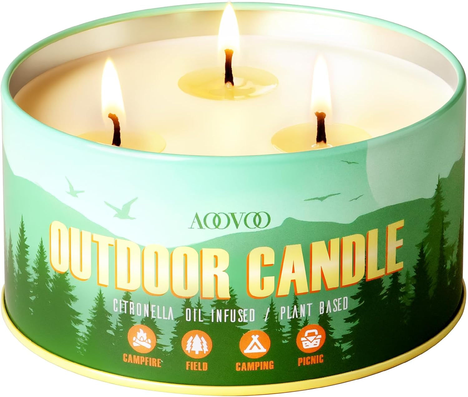 AOOVOO Eucalyptus Mint Candle for Relaxation - 3 Wick 12oz Large Scented Candle