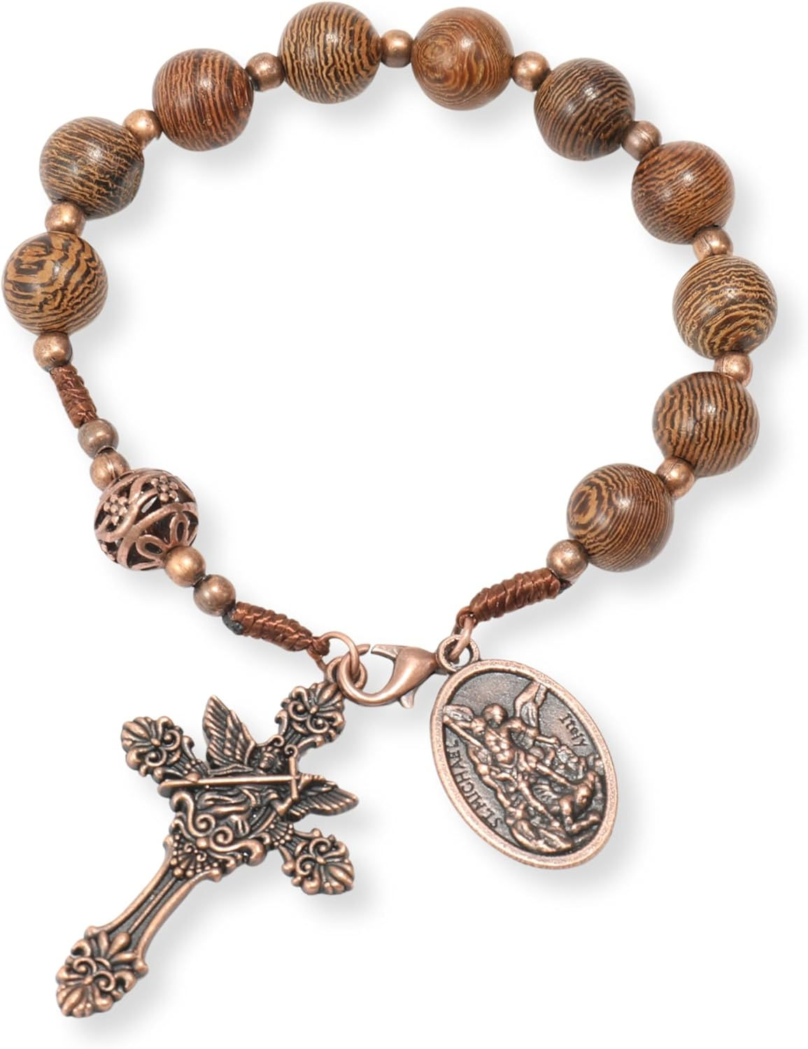 Bracelet dizainier de poche en perles de bois.