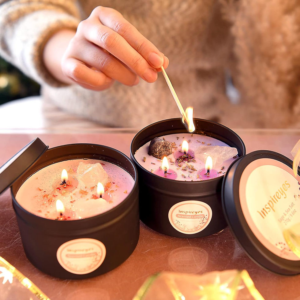 Miniature : Coffret de 7 bougies Chakra, bougies parfumées aux cristaux pour la méditatio