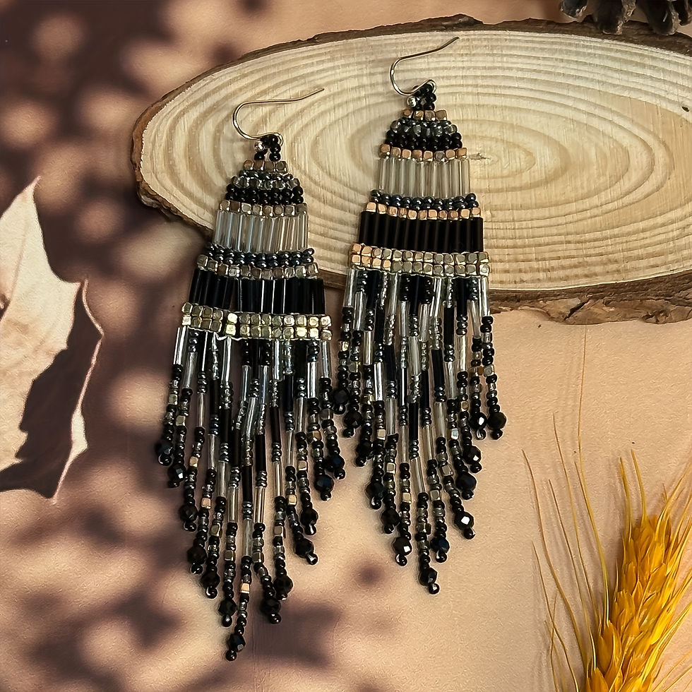 Miniature : BOUCLES D'OREILLES PERLES BOHÈME 