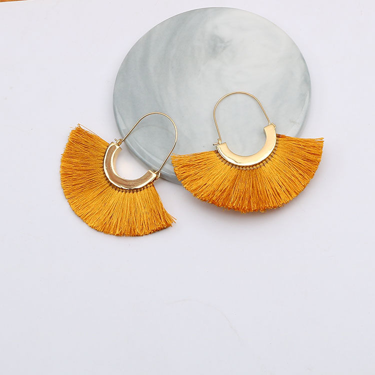 Miniature : Boucles d'oreilles à pampilles en soie de Bohème.