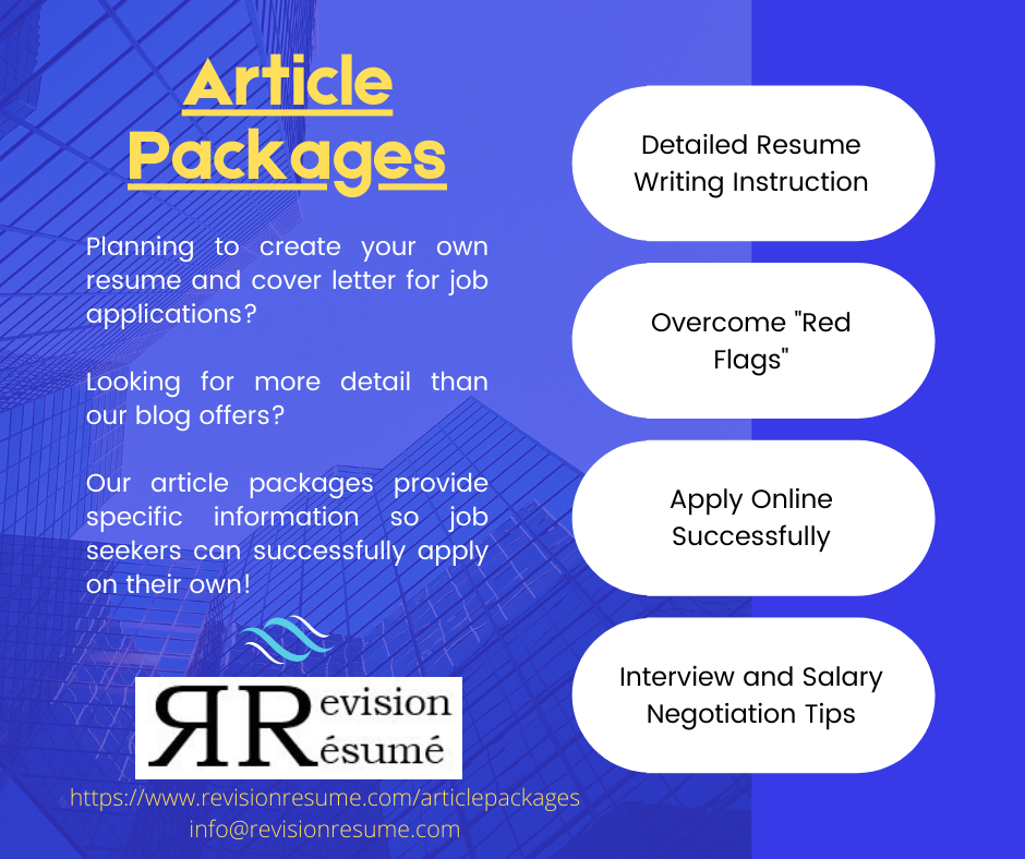 Description of Revision Resume's article packages