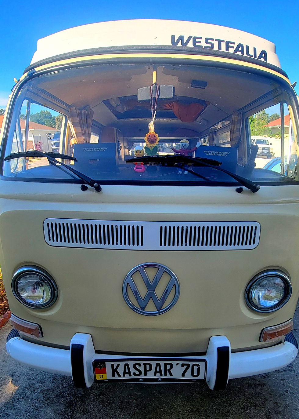 Kaspar, my 1970 VW Westfalia, spirit animal, soulmate, and beach buddy.