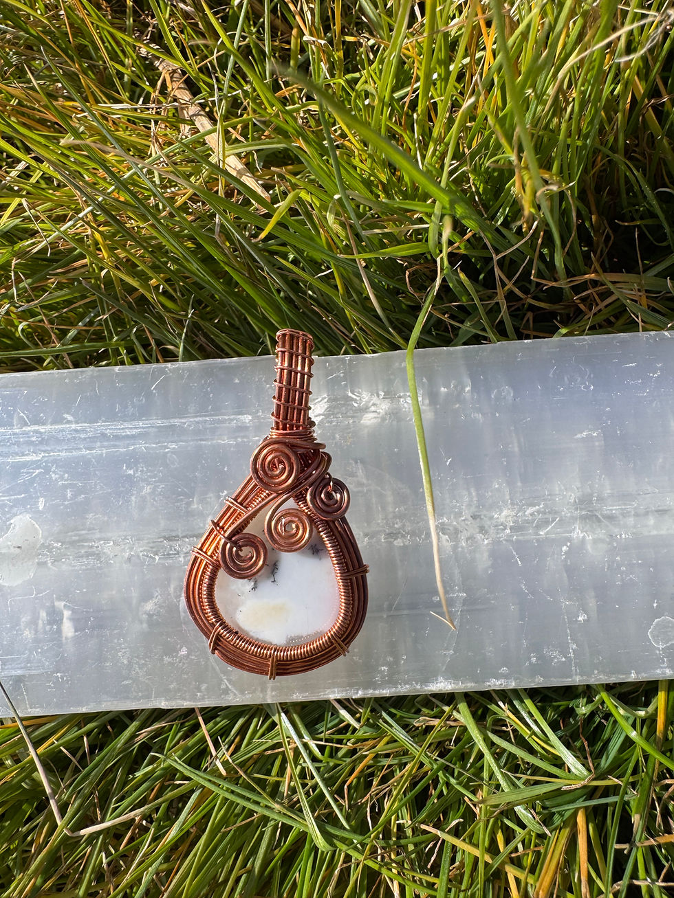 Thumbnail: Handwrapped Copper Crystal Pendants