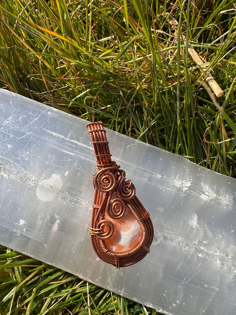 Thumbnail: Handwrapped Copper Crystal Pendants