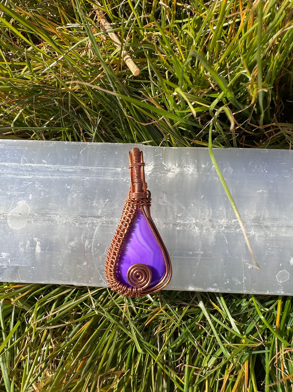 Thumbnail: Handwrapped Copper Crystal Pendants