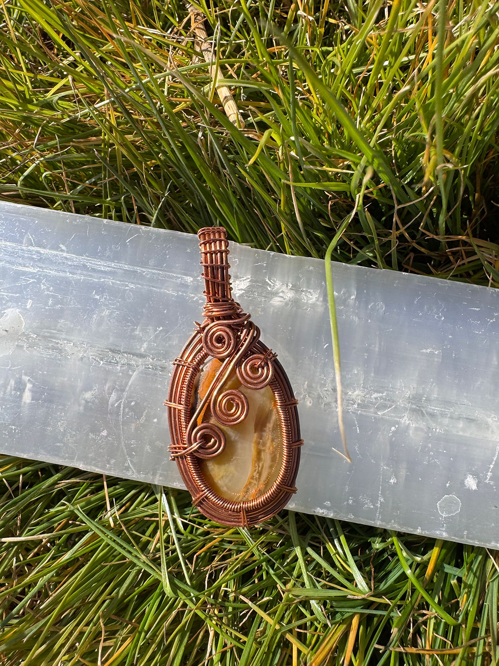 Thumbnail: Handwrapped Copper Crystal Pendants