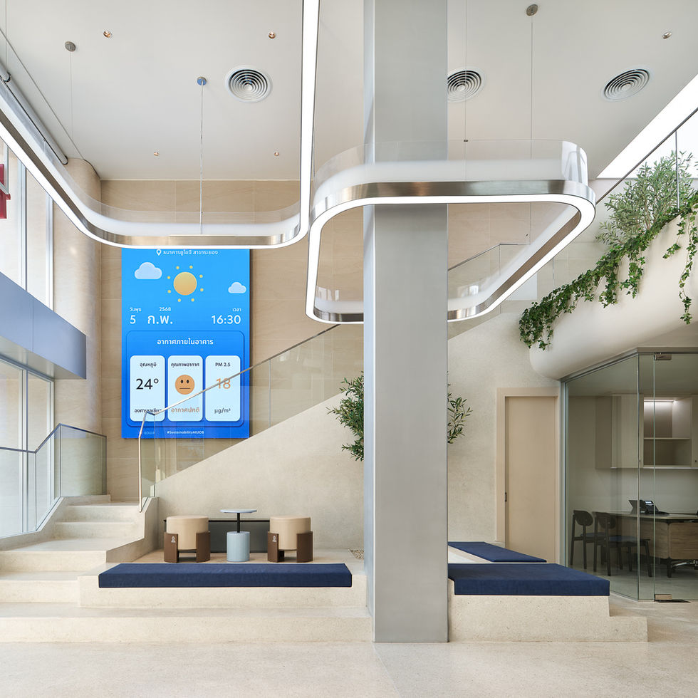 uob raying sustainability bank branch thailand silver award leed leeds recycle materials new banking bankexperience interior design bankdesign