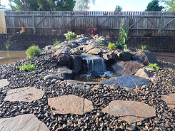 Waterfall landscape design by Perez Landscaping LLC