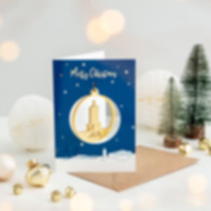Deal Skyline & Bauble Christmas Card