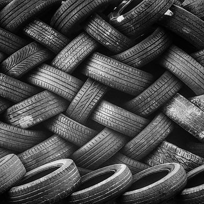 A Large Pile Of Tyres