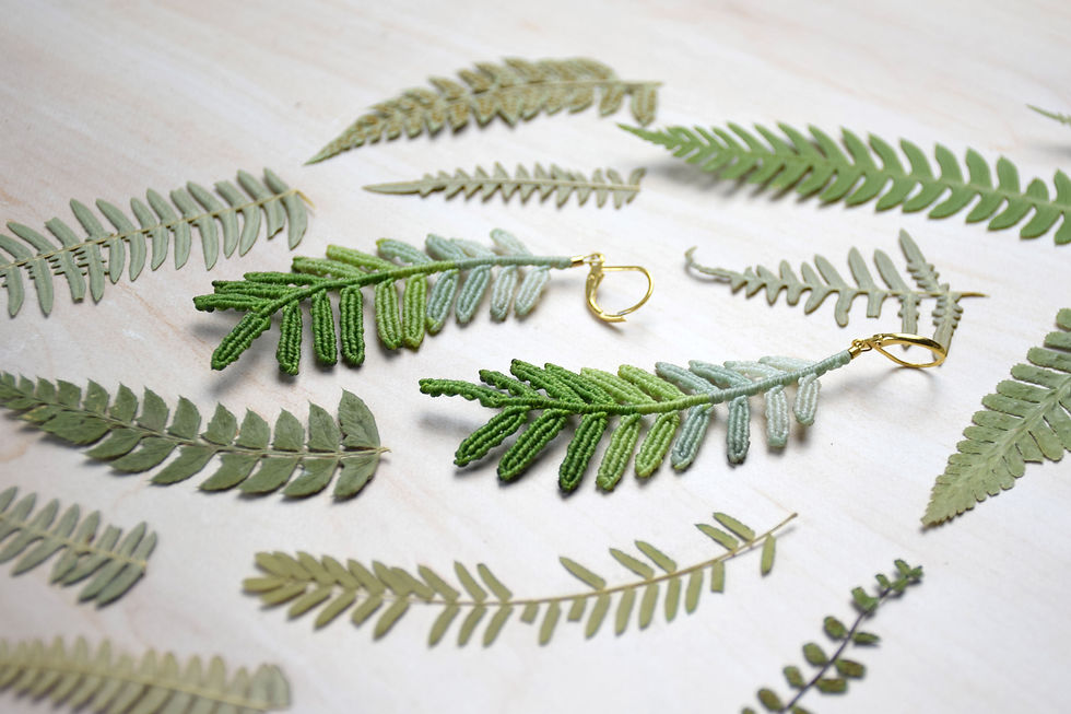 Miniature : Boucles d'oreilles - Grandes feuilles en dégradé