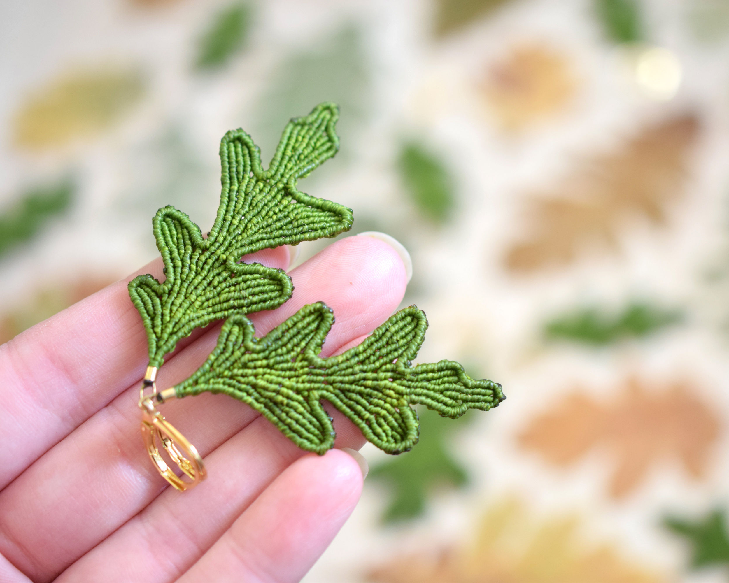 Boucles d'oreilles feuille de chêne