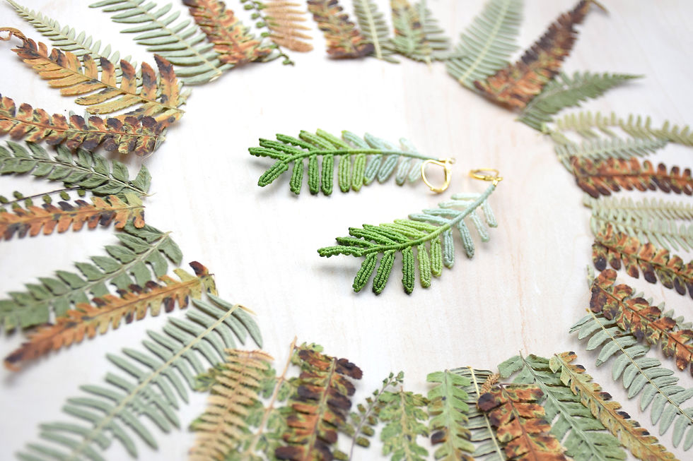 Miniature : Boucles d'oreilles - Grandes feuilles en dégradé