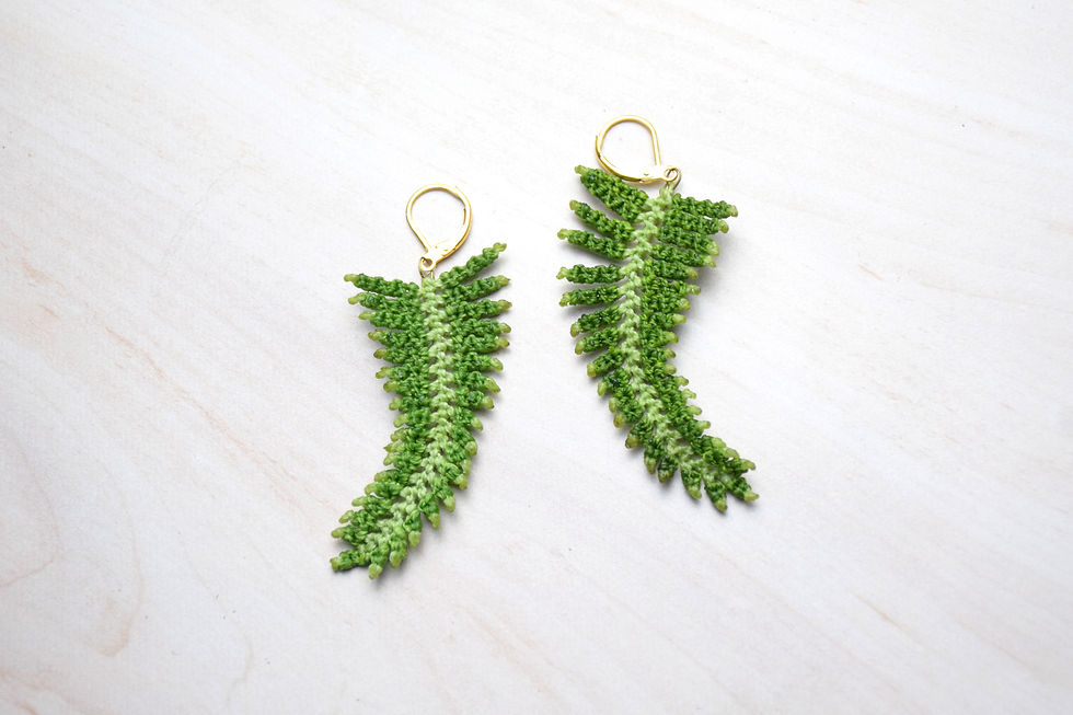 Miniature : Boucles d'oreilles - Fougère